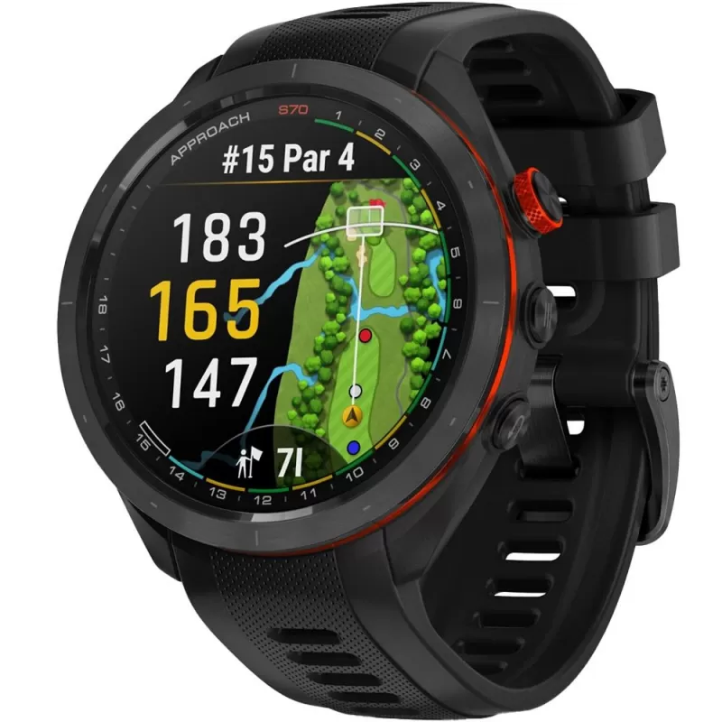 Reloj GPS Garmin Approach S70 47mm - Black/Red (010-02746-02)