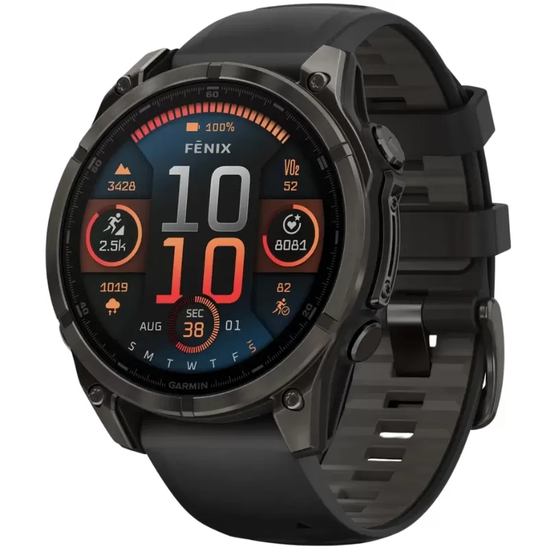 Reloj GPS Garmin Fēnix 8 47mm AMOLED Sapphire 010-02904-20 Carbon Gray/DLC Titanium Black - Pebble Gray
