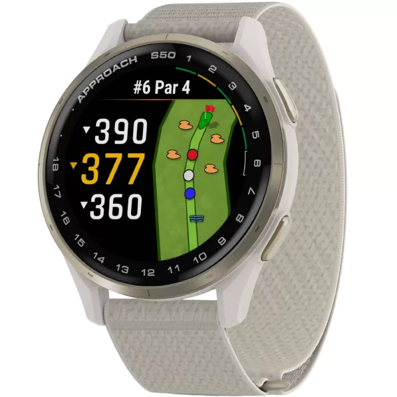 Reloj GPS Garmin Approach S50 - Cream Gold/Ivory (010-03010-01)