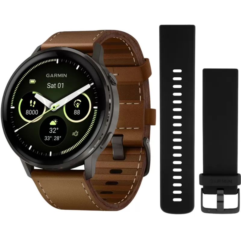 Reloj GPS Garmin Venu 4 41mm Silver/Brown + Silicone Band Black (010-03014-03)