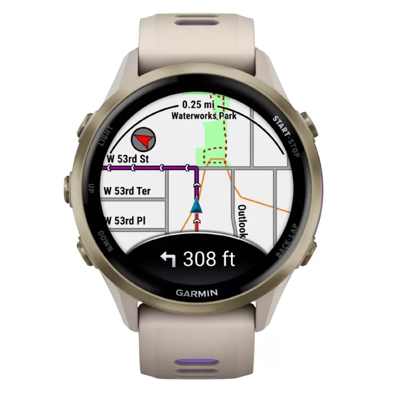 Reloj GPS Garmin Forerunner 970 - Soft Gold Titanium/Translucent Indigo (010-02969-02)