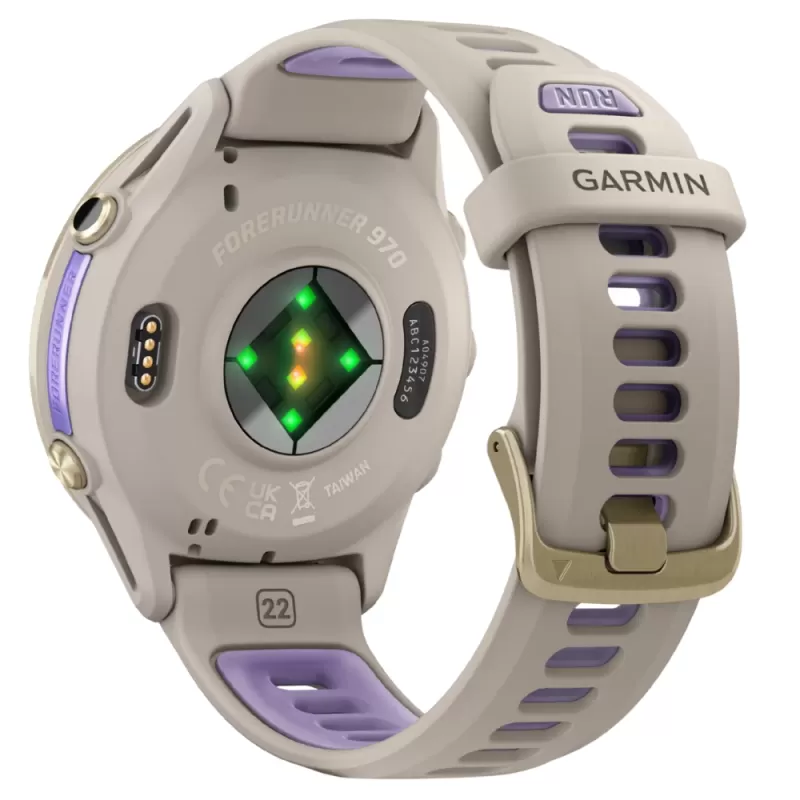 Reloj GPS Garmin Forerunner 970 - Soft Gold Titanium/Translucent Indigo (010-02969-02)