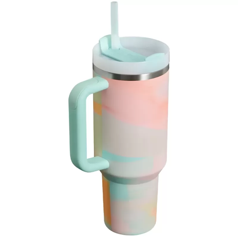 Vaso Térmico Stanley The Quencher H2.0 FlowState Tumbler 1.18L - Warm Serene Brushstrokes