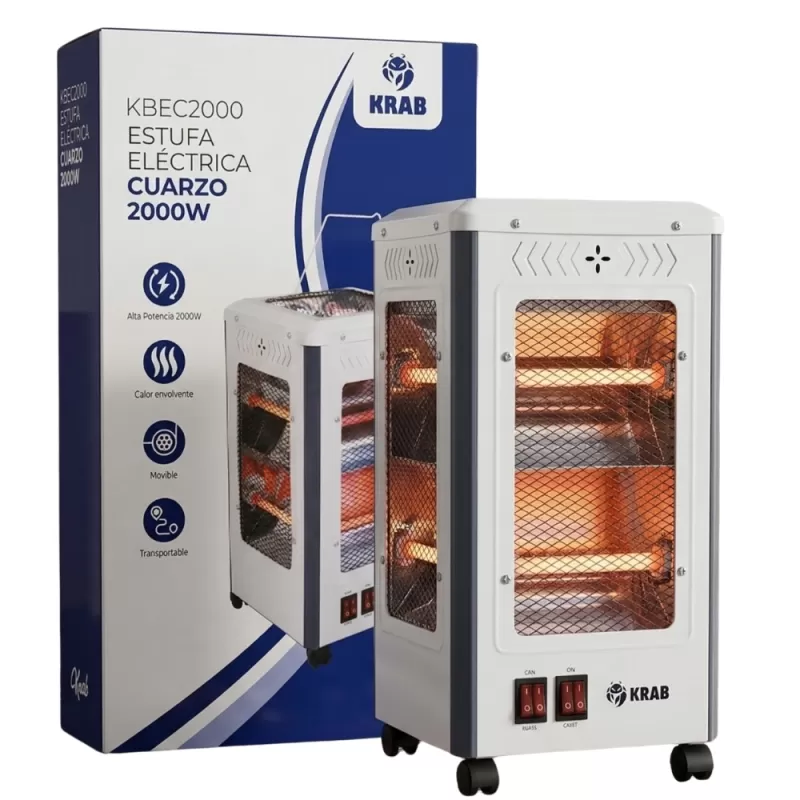 Estufa Eléctrica Krab Cuarzo KBEC2000 2000W 220V - White