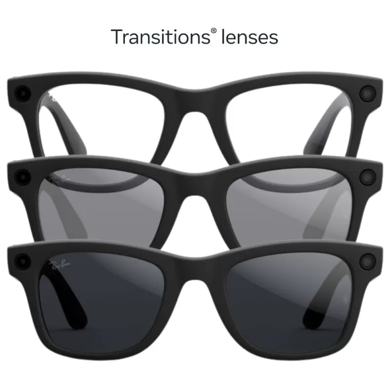 Lentes de Sol Ray-Ban Meta Wayfarer (Gen 2) RW4012 - Matte Black/Transitions Grey