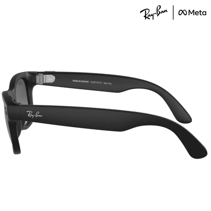Lente de Sol Smart Ray-Ban Meta Wayfarer RW4008 - Matte Black/Polar Gradient Graphite