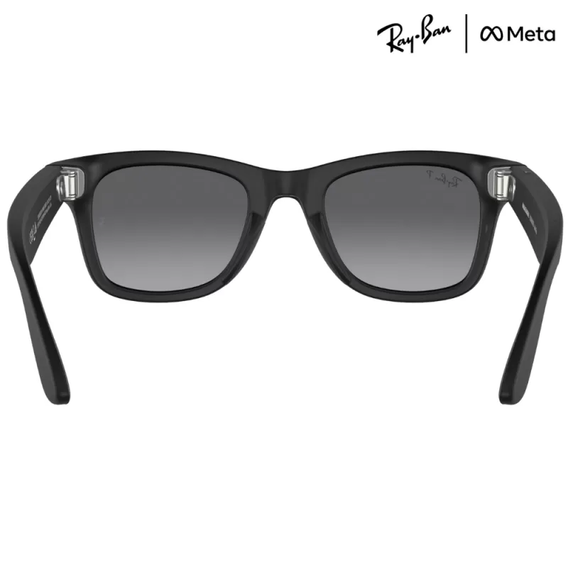 Lente de Sol Smart Ray-Ban Meta Wayfarer RW4008 - Matte Black/Polar Gradient Graphite