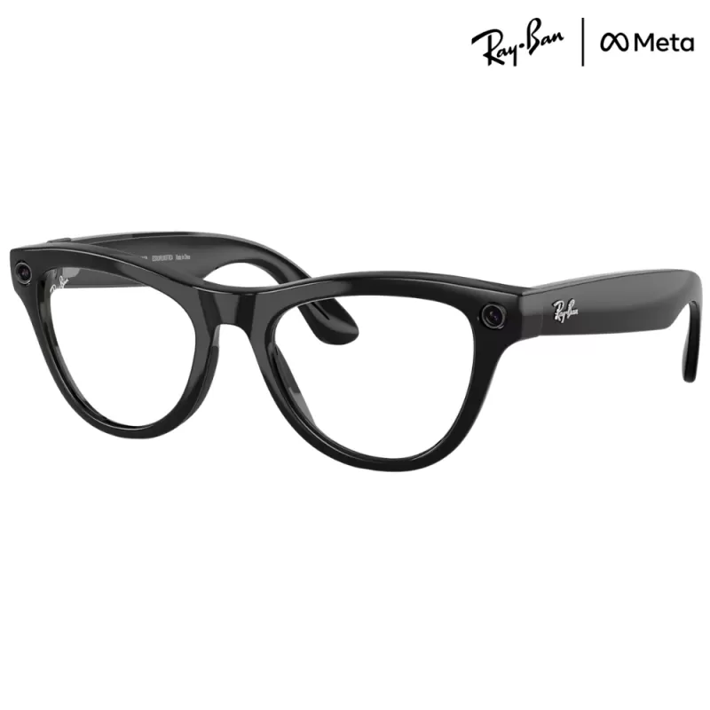 Lentes de Sol Ray-Ban Meta Skyler (Gen 2) RW4014 - Shiny Black/Transitions Amethyst