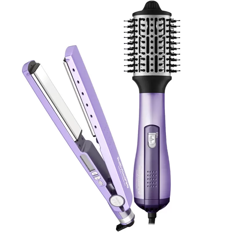 Kit Alisador + Cepillo Secador BabylissPro Nano Ti...