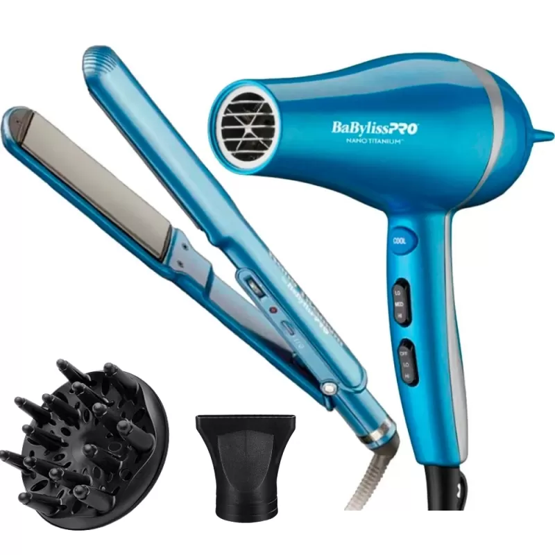 Kit Alisador + Secador BaBylissPro BNTPP72UZ 220V - Blue