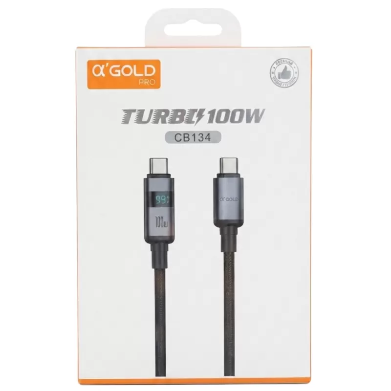 Cable USB-C A'Gold Pro CB134 100W (1m) - Black