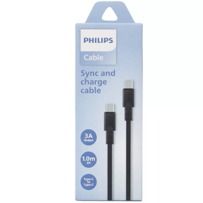 Cable Philips DLC3001CB/70 USB-C | USB-C - Black (1 metro)