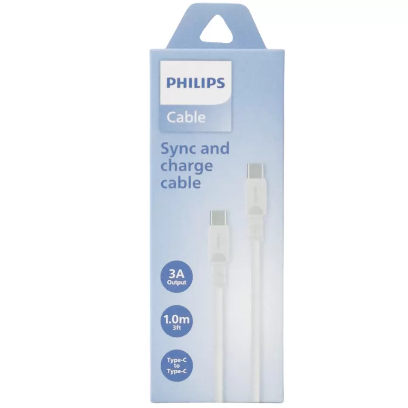 Cable Philips DLC3001CW/70 USB-C | USB-C - White (1 metro)