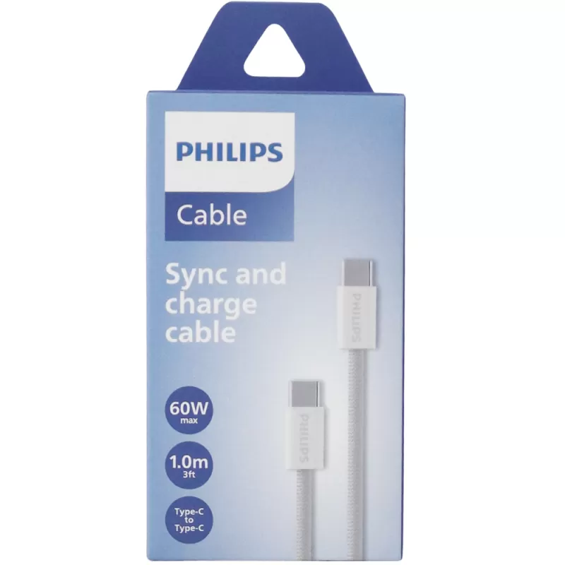 Cable Philips DLC5051CW/70 USB-C | USB-C - White (1 metro)