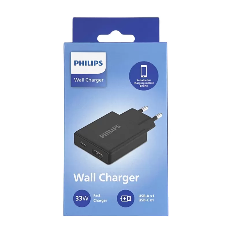 Adaptador Philips DLP4322CB/70 USB-A | USB-C 33W -...