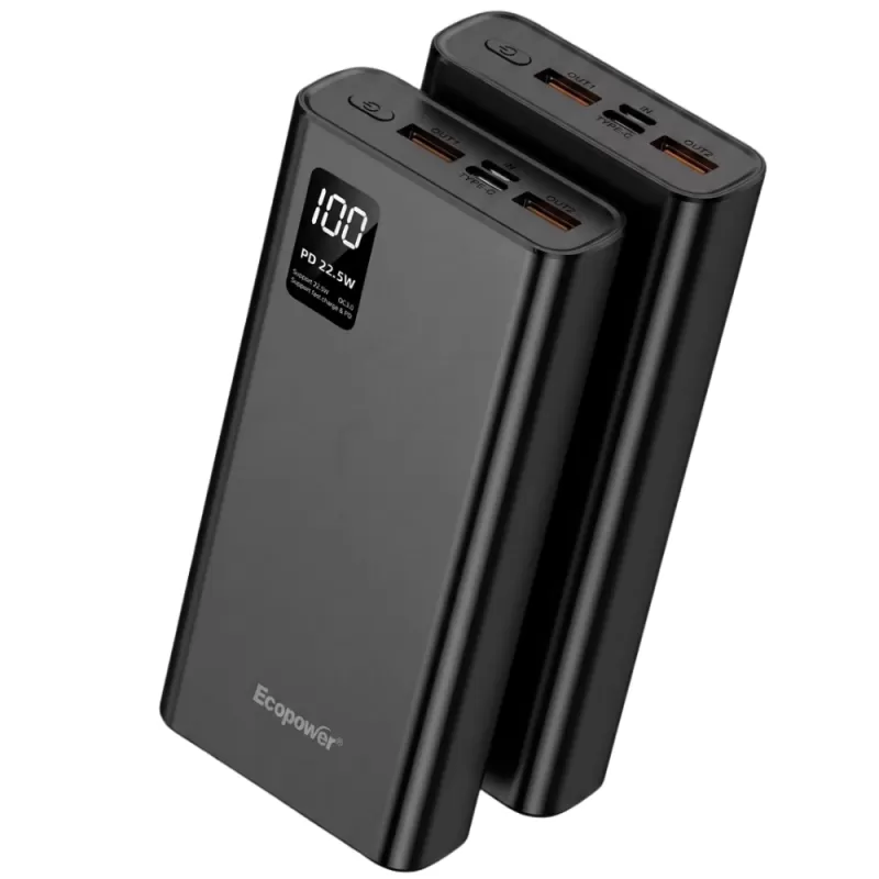 Cargador Portátil Ecopower EP-C502 20.000mAh 22.5W - Black