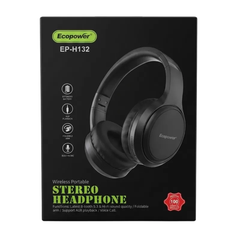 Auricular Ecopower EP-H132 Bluetooth - Black