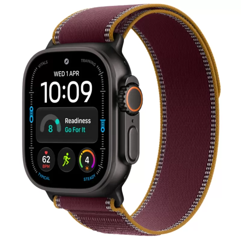 Apple Watch Ultra 4 MJC44X/A 49mm (GPS+Cellular) - Black Titanium/Burgundy Trail Loop