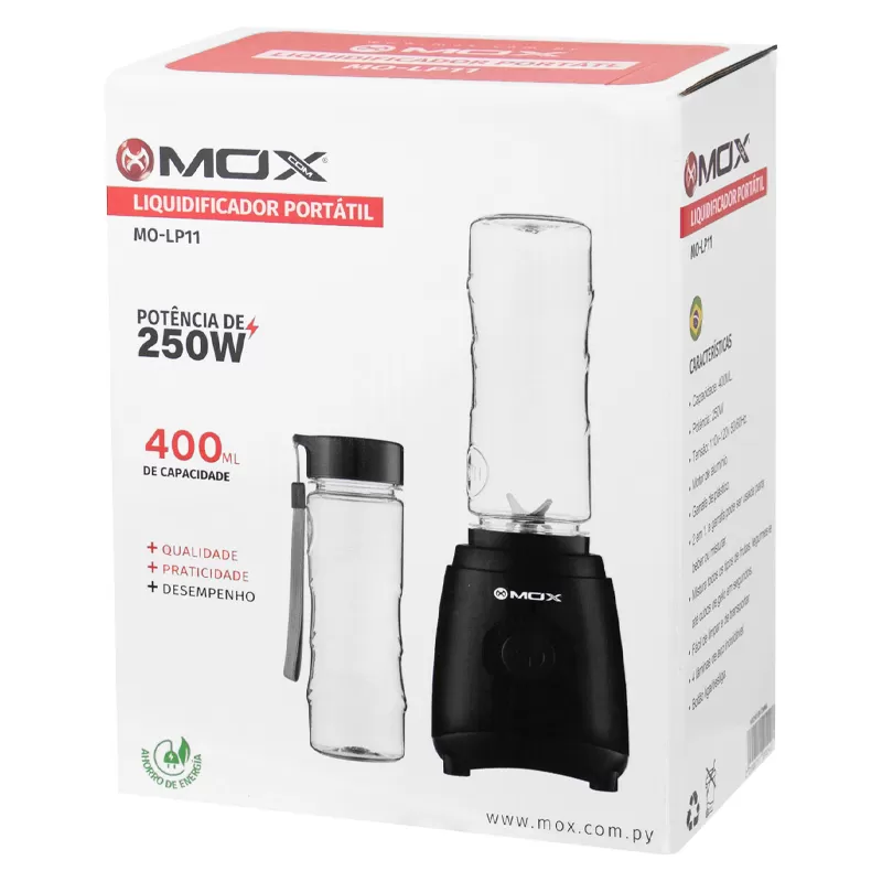 Licuadora Portátil Mox MO-LP11 250W 400ml 110V - Black