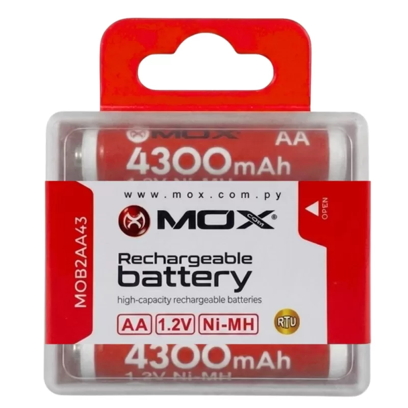 Pilas AA Recargables Mox MOB2AA43 4300mAh (2 Unida...