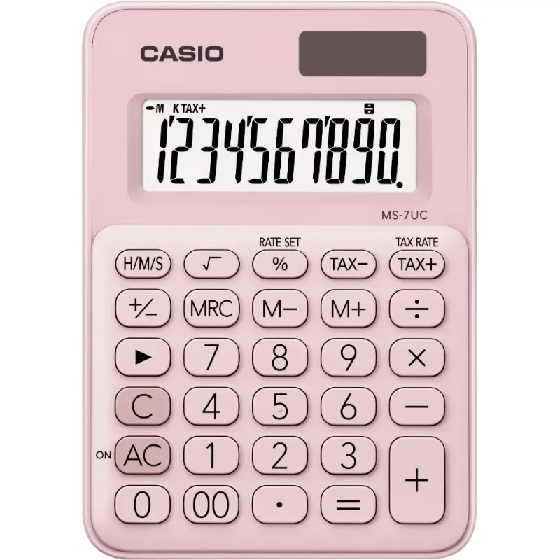 Calculadora Casio MS-7UC-PK 10 Dígitos - Pink Calculadora Casio MS-7UC-PK 10 Dígitos - Pink