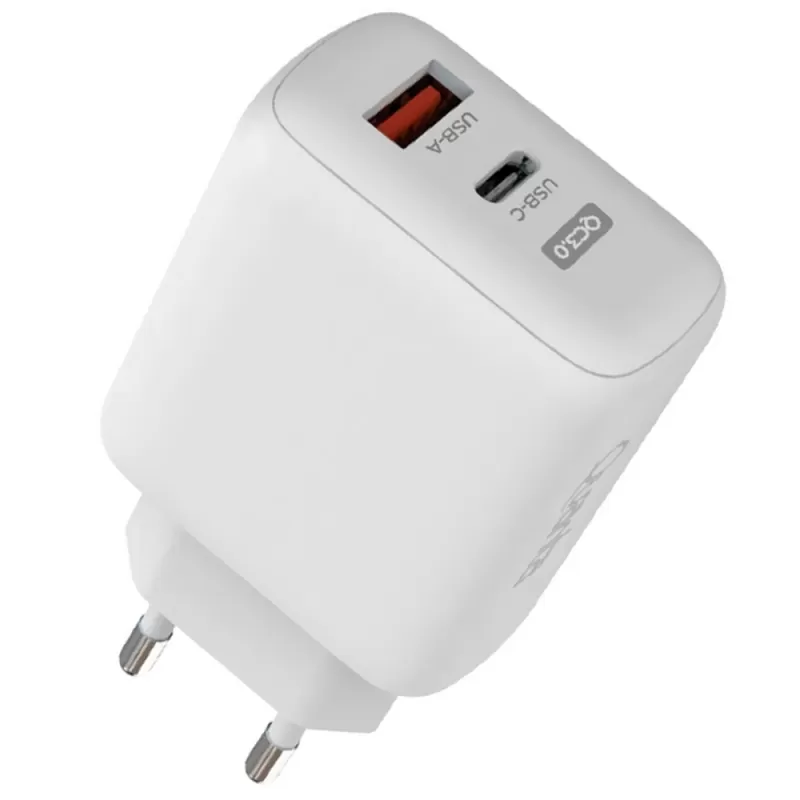 Adaptador Quanta QTCCR45 USB-A/USB-C QC3.0 45W - White