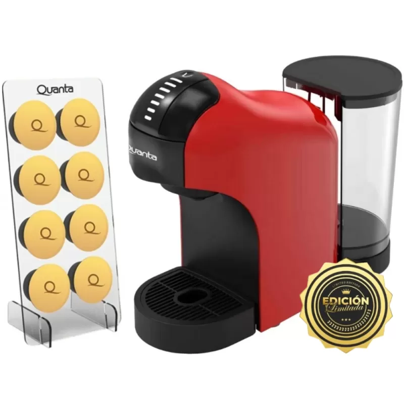 Cafetera Eléctrica Multi Cápsulas Quanta Pure Flavour QTCMC50 1400W 220V - Red/Black