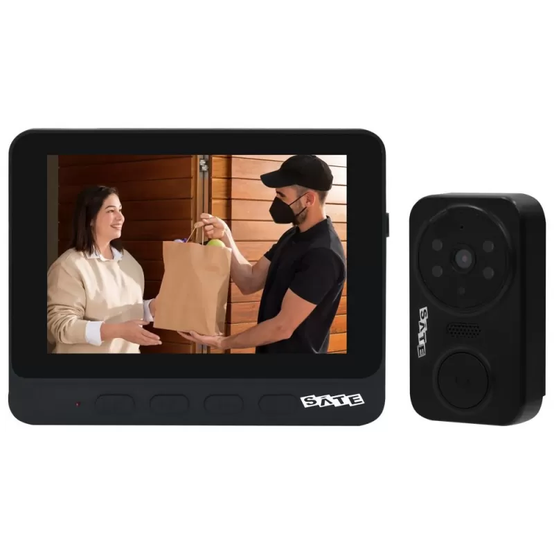 Video Intercomunicador Satellite Smart Home A-DB23 4.3" HD con Timbre - Black