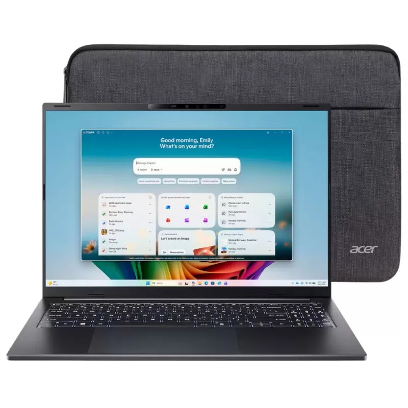 Notebook Acer Swift Go 16 AI SFG16-A71T-R5UY 16" AMD Ryzen AI 7 445 16GB/1TB W11H - Obsidian Black