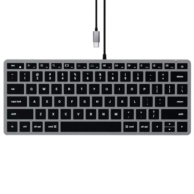 Teclado Satechi Slim W1 Wired Backlit ST-UCSW1M USB-C - Silver