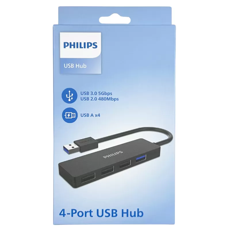 Hub Philips SWR1704/70 4 Puertos USB-A - Black