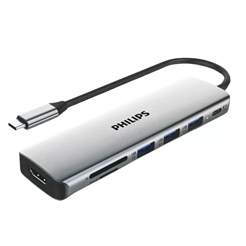 Hub USB-C Philips SWR1707/70 7 Puertos - Silver