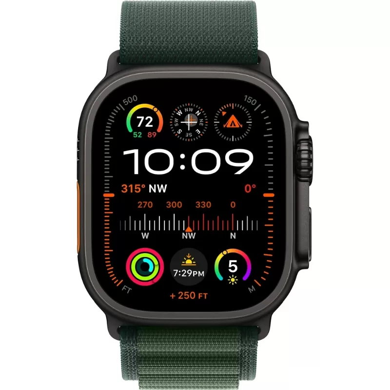 Apple Watch Ultra 2 MX4R3BE/A 49mm (GPS + Celular) - Black Titanium/Dark Green Alpine Loop