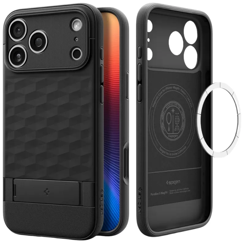 Capa Spigen iPhone 17 Pro Max ACS09911 Parallax S MagFit - Matte Black