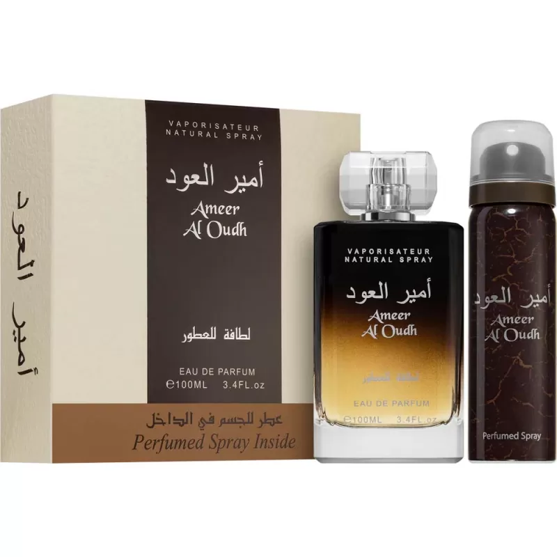 Perfume Lattafa Ameer Al Oudh EDP 100mL + Body Spr...
