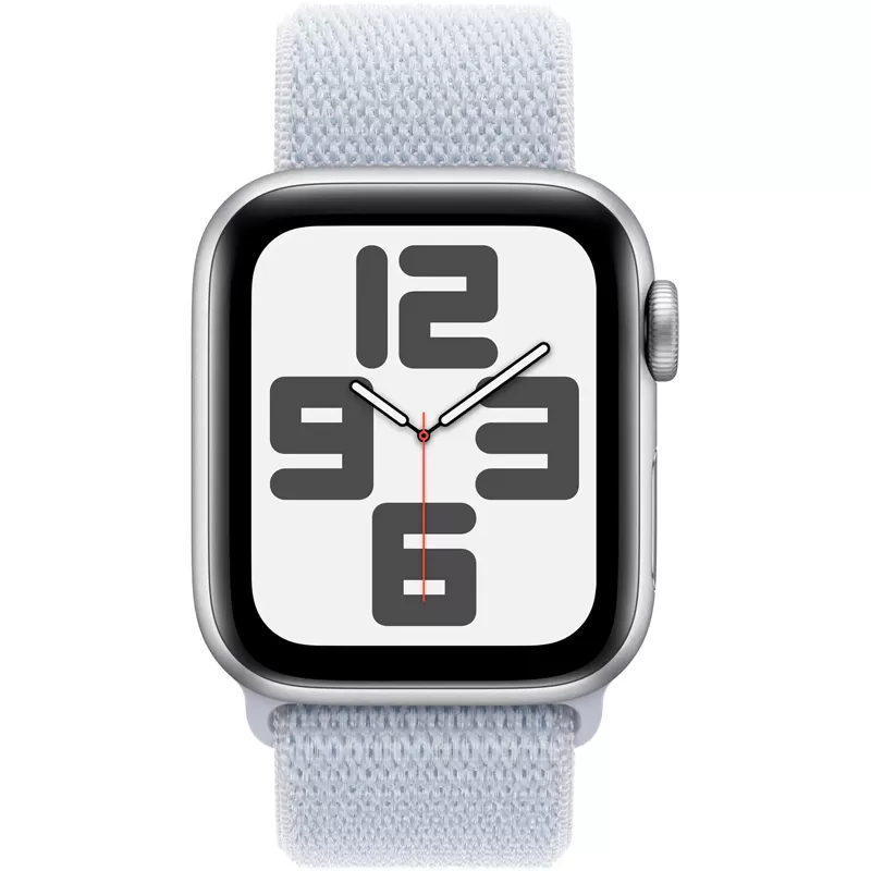 Apple Watch SE 2nd Generation MXEE3LL/A 40mm GPS (2024) - Aluminum Silver/Blue Cloud Sport Loop