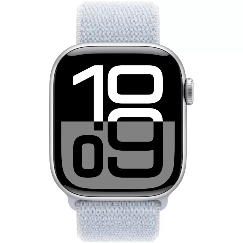 Apple Watch Series 10 MWWD3LW/A 42mm GPS - Aluminum Silver/Blue Cloud Sport Loop