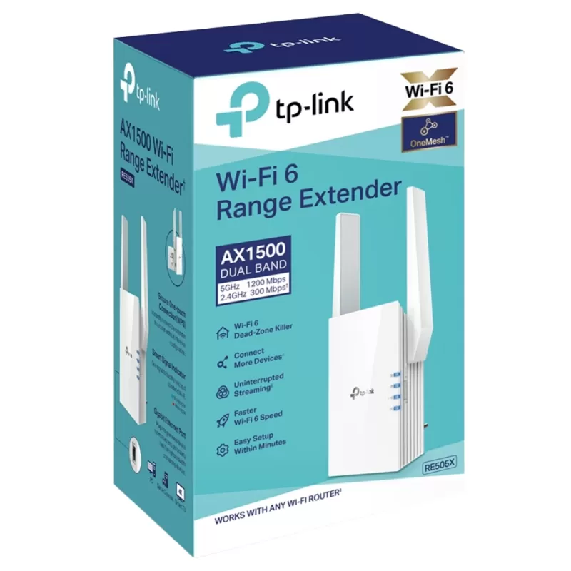 Repetidor Wi-Fi TP-Link AX1500 Dual Band RE505X - White