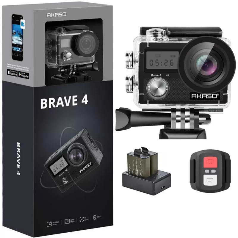 Cámara de Acción Akaso Brave 4 20MP 4K Wi-Fi - Black Cámara de Acción Akaso Brave 4 20MP 4K Wi-Fi - Black
