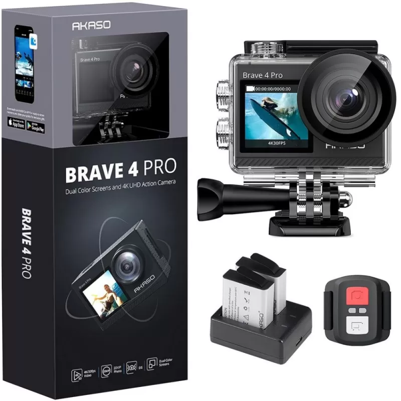 Cámara de Acción Akaso Brave 4 Pro 20MP 4K Wi-Fi - Gray Cámara de Acción Akaso Brave 4 Pro 20MP 4K Wi-Fi - Gray