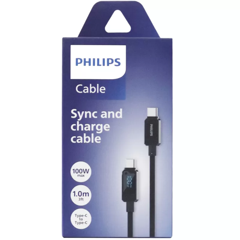 Cable Philips DLC5011CB/70 USB-C | USB-C - Black (1 metro)
