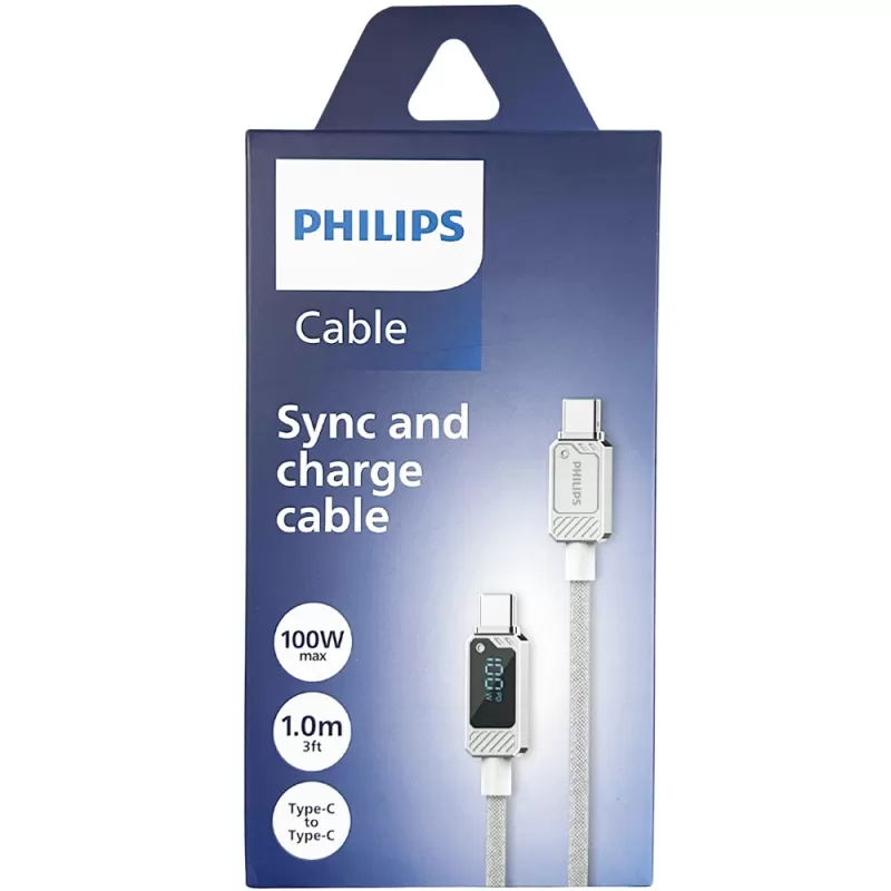 Cable Philips DLC5011CW/70 USB-C | USB-C - White (1 metro)