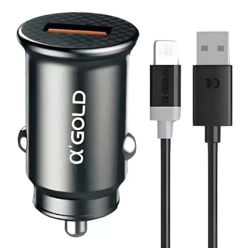 Cargador Vehicular a'Gold CJ04-2 20W USB/Lightning...