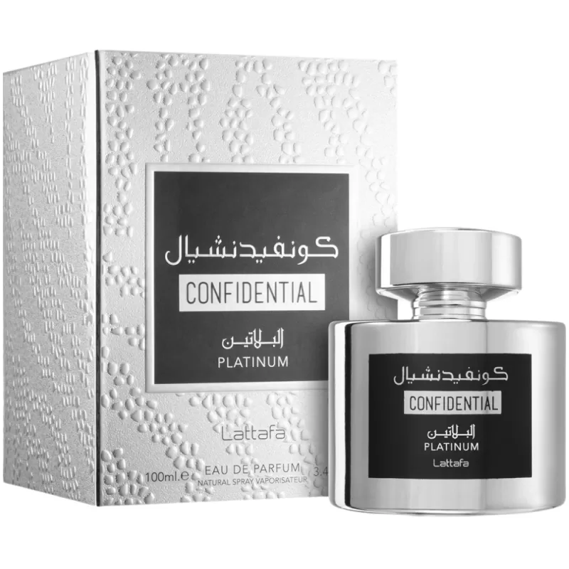 Perfume Lattafa Confidential Platinum EDP Unisex - 100mL