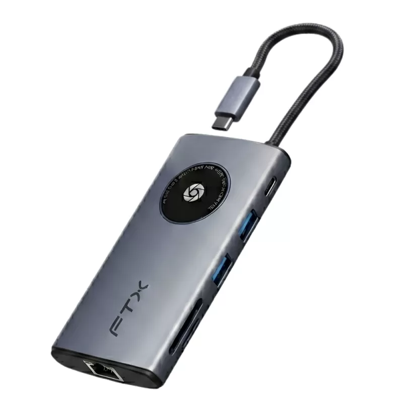 Hub FTX CT-HUBL3-AG USB-C Multipuertos 8 en 1 - Si...