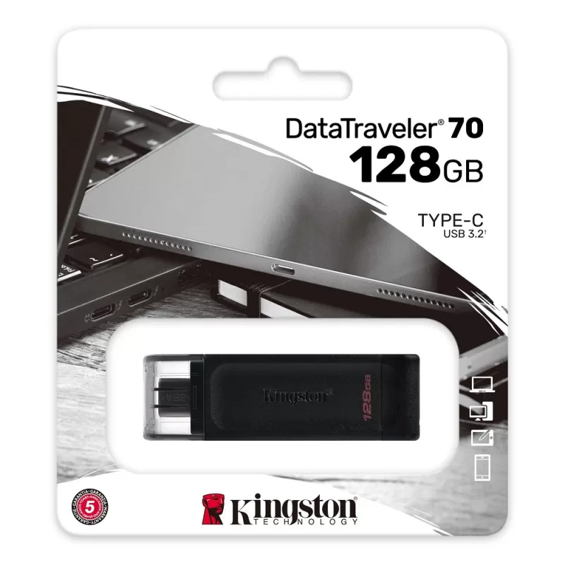 Pendrive Kingston DataTraveler 70 USB-C 3.1 128GB (DT70/128GB)