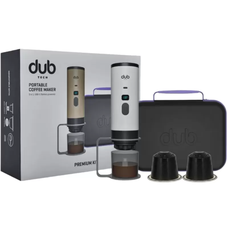 Cafetera Portátil Dub DBCM Premium Kit 3 en 1 USB-C - Light White 