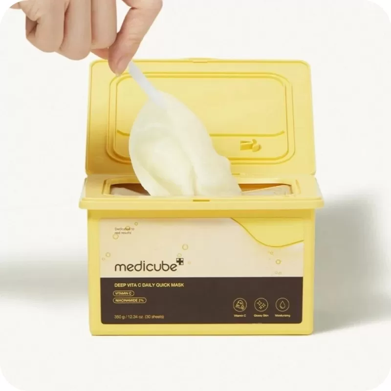Mascarilla Facial Medicube Deep Vita C Daily Quick 2% Niacinamida 350g (30 Sheets)