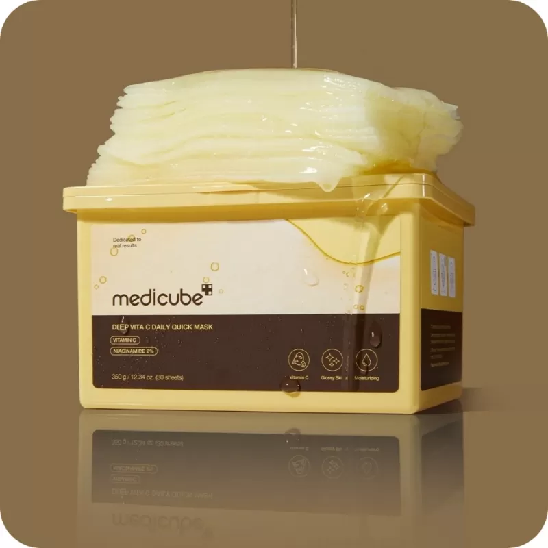 Mascarilla Facial Medicube Deep Vita C Daily Quick 2% Niacinamida 350g (30 Sheets)