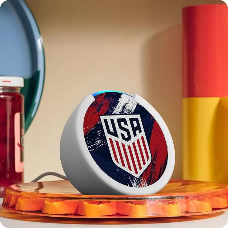 Speaker Amazon Echo Pop U.S (Soccer Edition) With Alexa - White